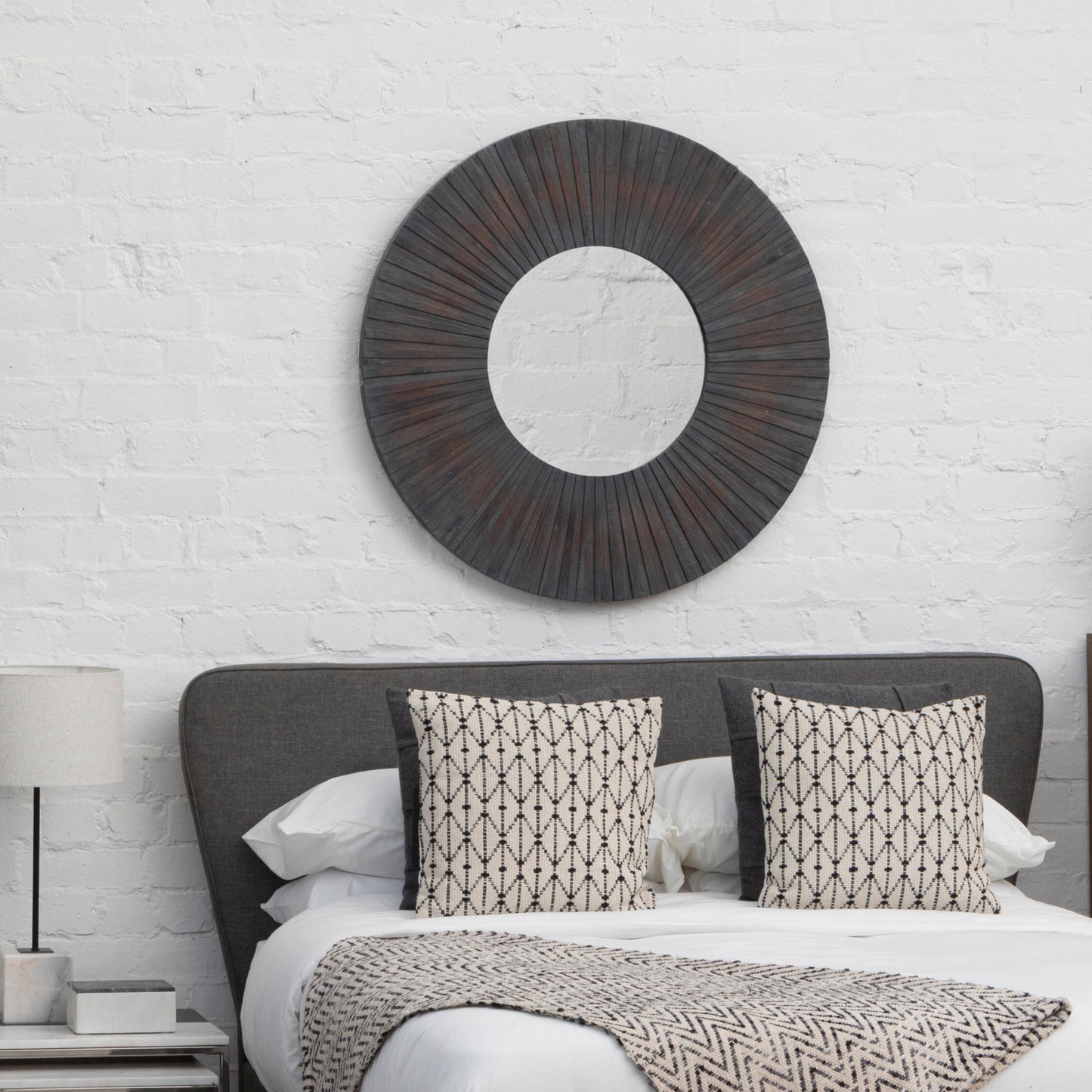 Barn Coastal Antique Wood Effect Wall Mirror