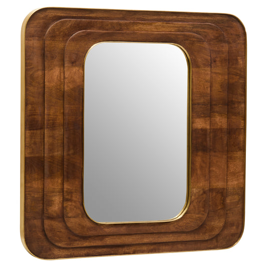 Brando Carved Mango Wood Rustic Wall Mirror