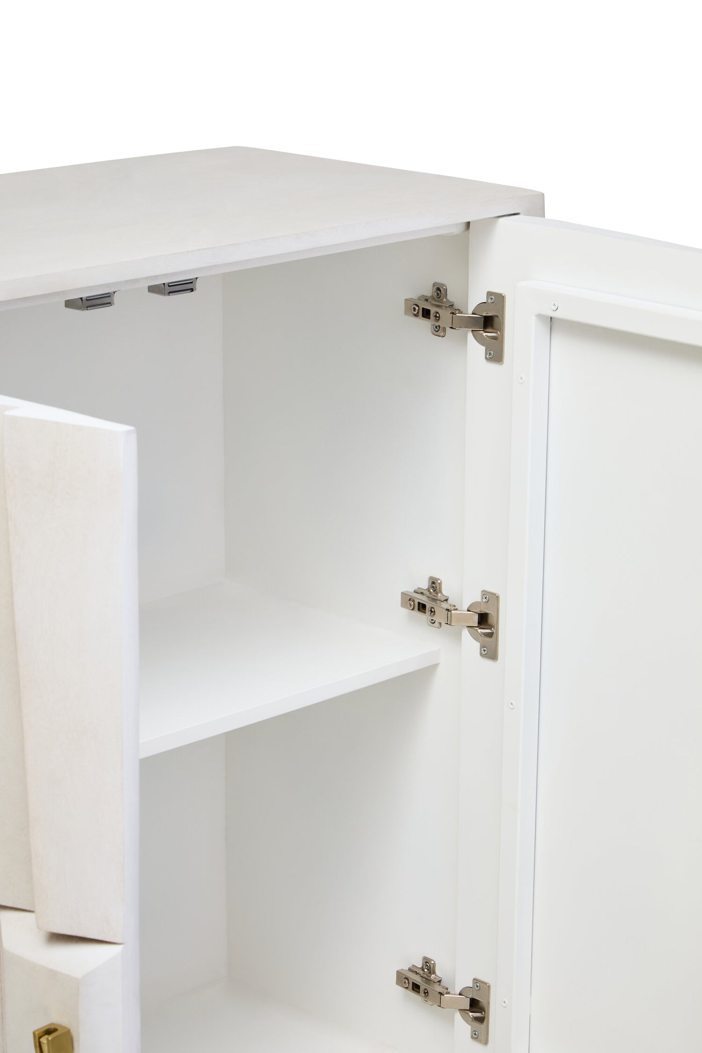 Orla Two Door Whitewash Mango Wood Abstract Cabinet