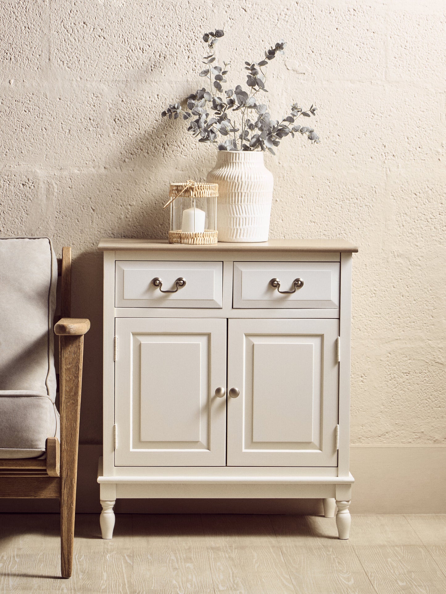 Cambridge 2 Drawer White Sideboard