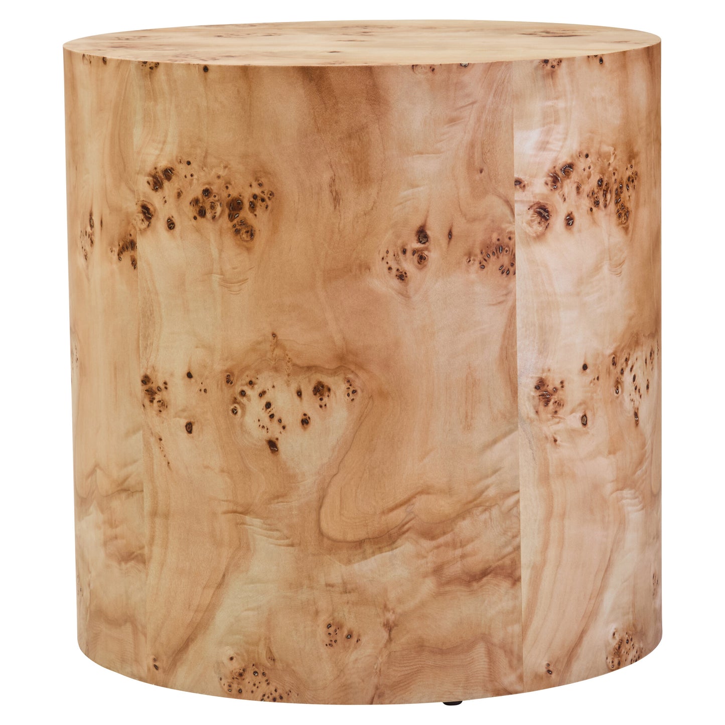 Aspen Round Burl Wood Side Table