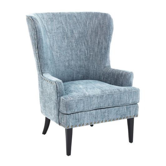 Hunter Blue Wingback Lounge Chair