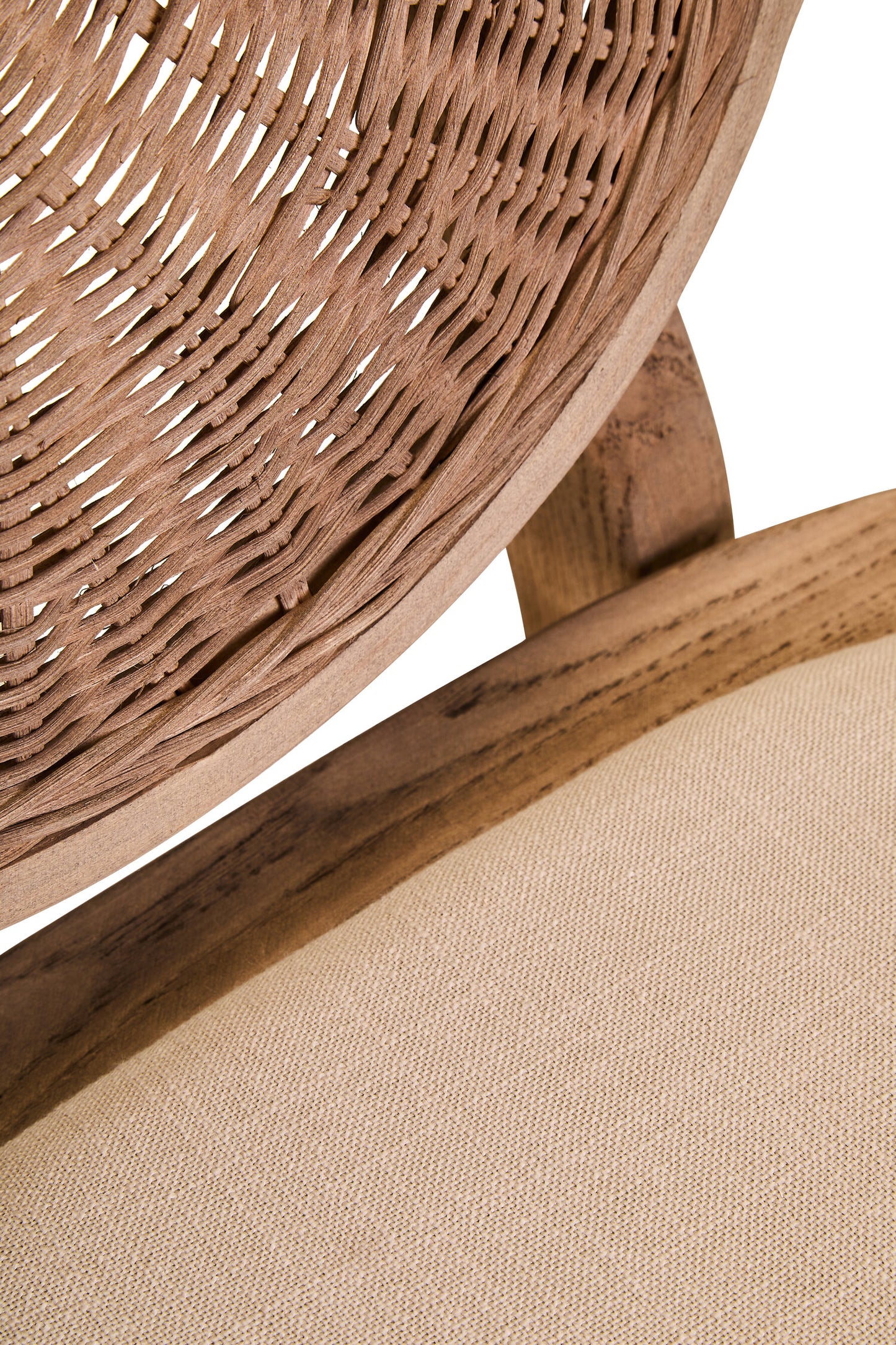 Fiji Beige Fabric and White Wash Elm Wood Dining Chair