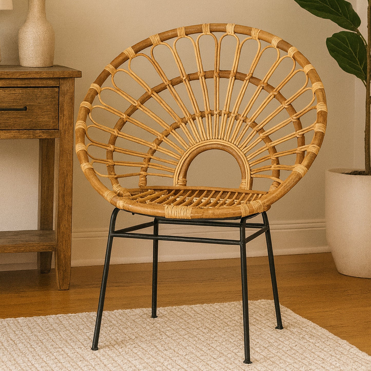Tropic Natural Rattan Sunflower Armchair