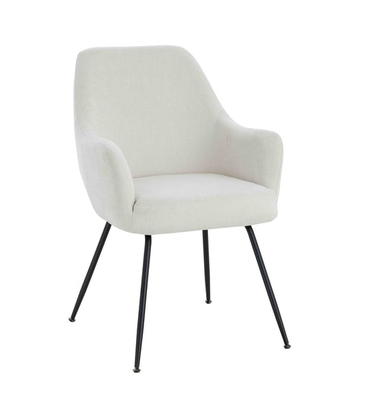 Arden Industrial Set of 2 Light Beige Textured Fabric Dining Chairs with Arms | Bali & Blue