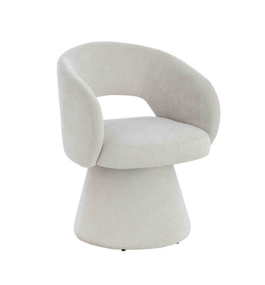 Arden Textured Beige Fabric Curved Dining Chair