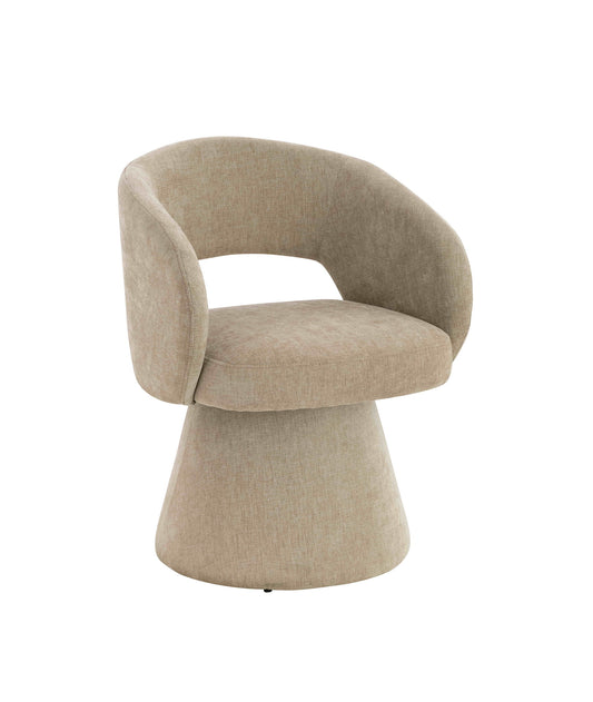 Arden Stone Fabric Curved Dining Chair