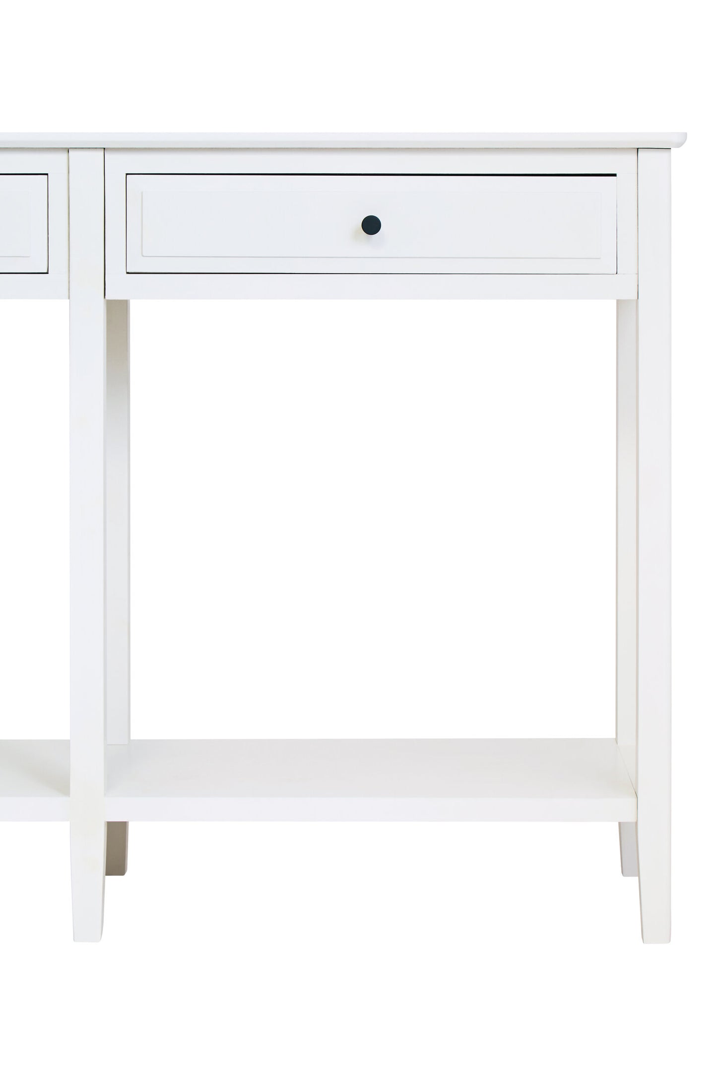 Cambridge Industrial White 2-Drawer Wooden Console Table