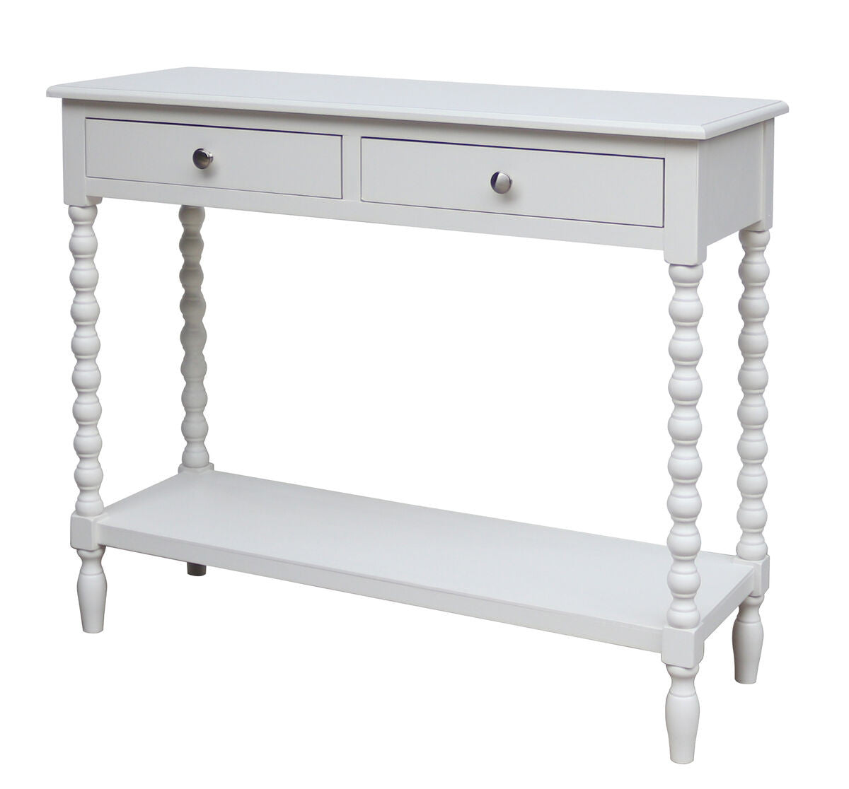 Cambridge Ivory 2-Drawer Bobble Detail Wooden Console Table