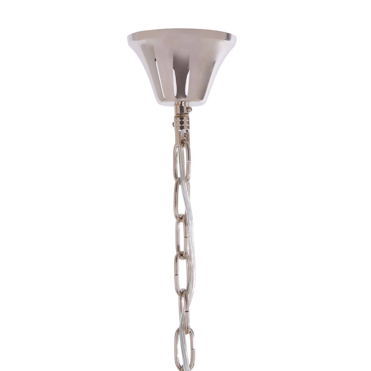 Deco Large Nickel Glass 3 Tier Chandelier