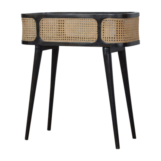 Bahama Rattan Accent Tray Table - Black