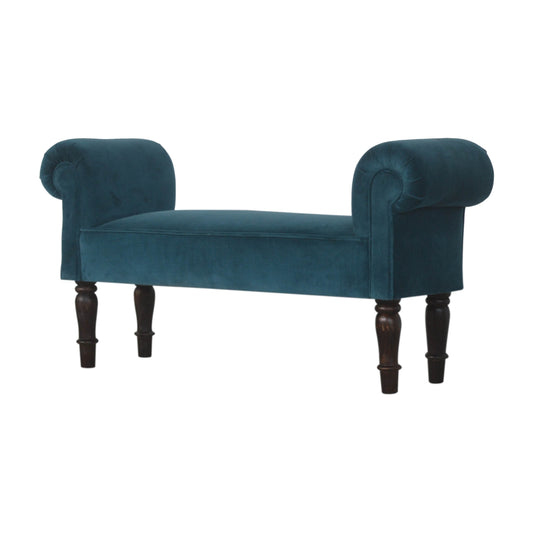 Amoura Velvet Bench - Teal