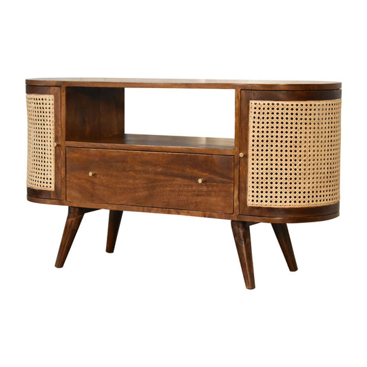 Bahama Rattan Media Unit - Chestnut
