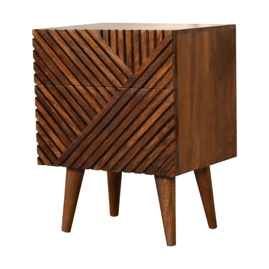 St Lucia 2 Drawer Wooden Bedside Unit - Chestnut