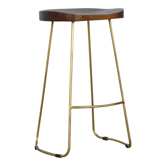 New York Gold Iron Bar Stool