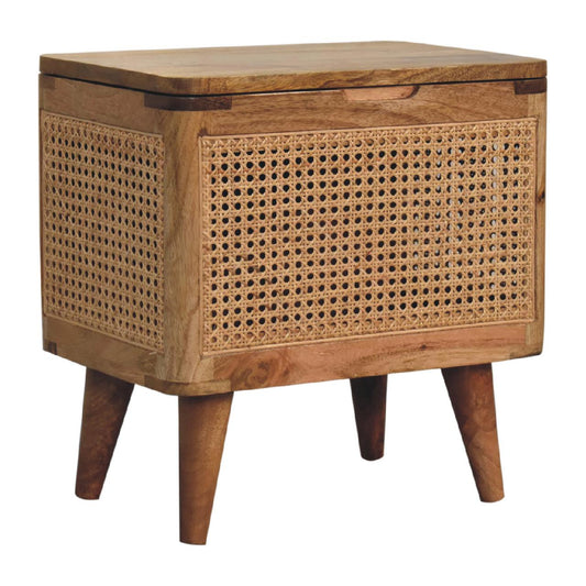 Bahama Square Rattan Storage Stool End Table
