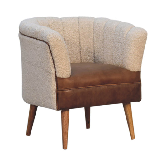 Dallas Cream Buffalo Leather Armchair