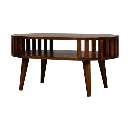 Mandalay Wooden Slat Coffee Table - Chestnut