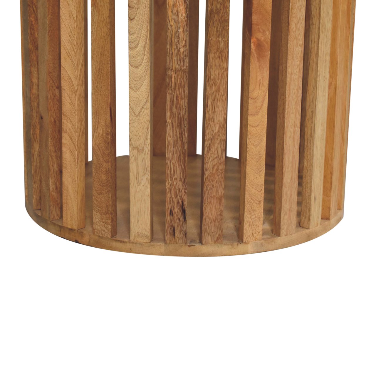 Mandalay Wooden Slat Round Dining Table- Oak Finish