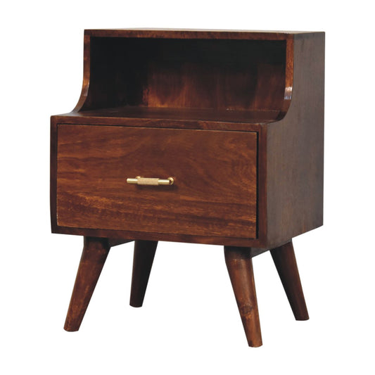 Eden Vintage Wooden Bedside Unit - Chestnut