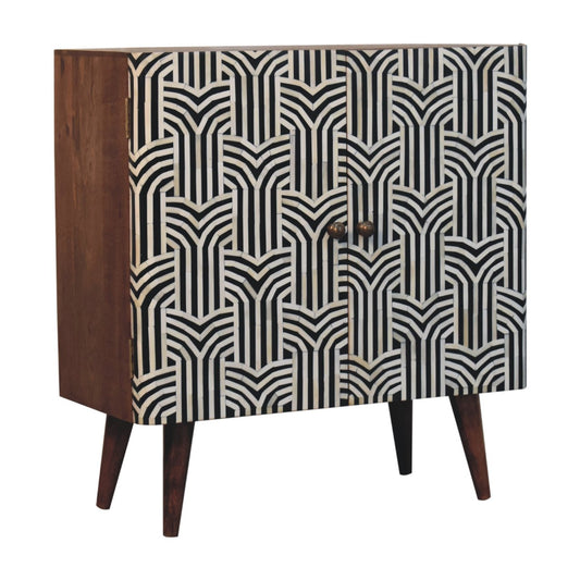 Gatsby Bone Inlay Cabinet - Honey Caramel