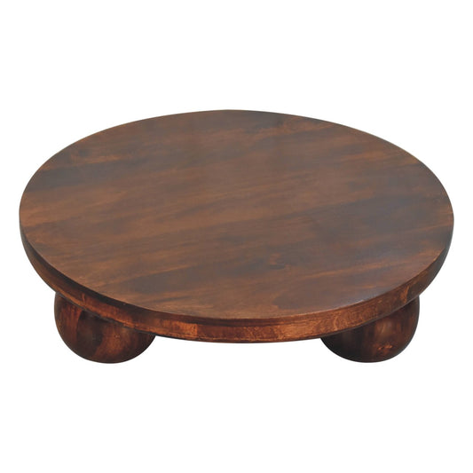California Round Ball Foot Coffee Table - Walnut