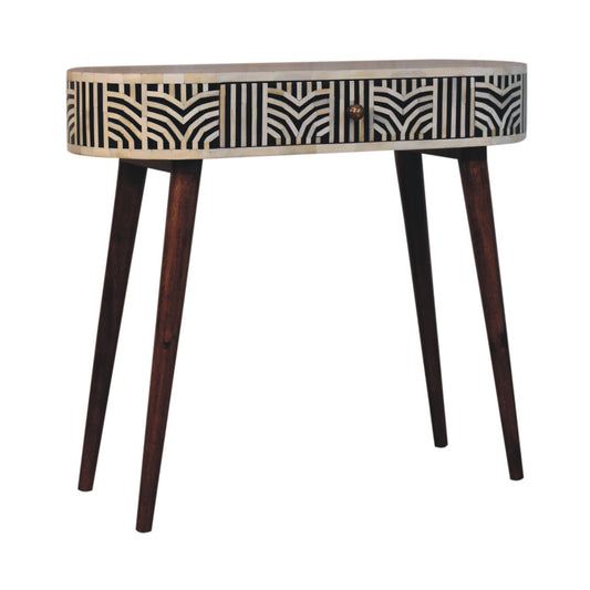 Gatsby Bone Inlay Console Table - Honey Caramel