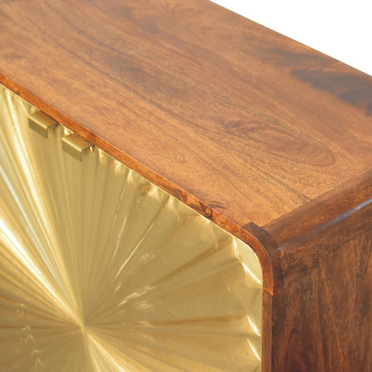Bombay Brass Embossed 2 Door Chestnut Cabinet