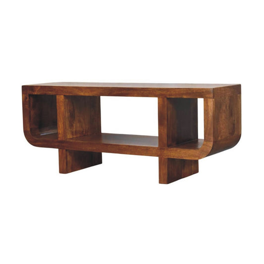 Riviera Curved Chestnut Media Unit