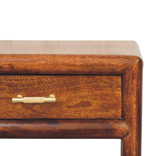 Belize Wooden 1 Drawer Bedside Table - Chestnut