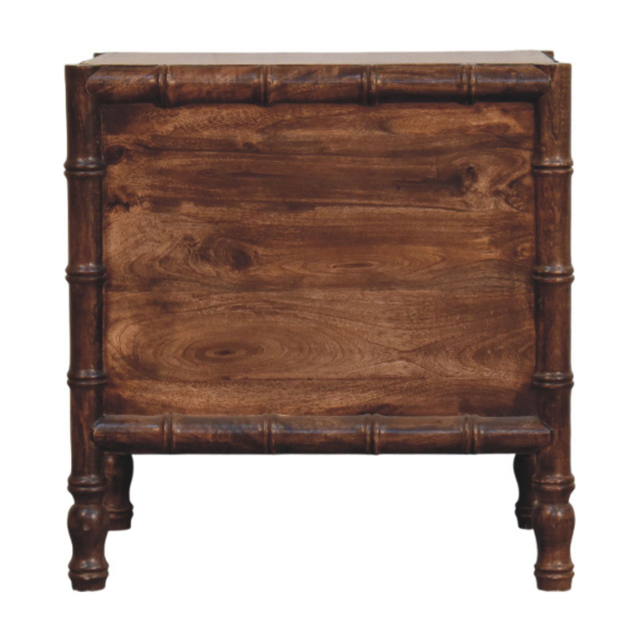 Peking Bamboo 2 Drawer Bedside Unit - Roasted Almond