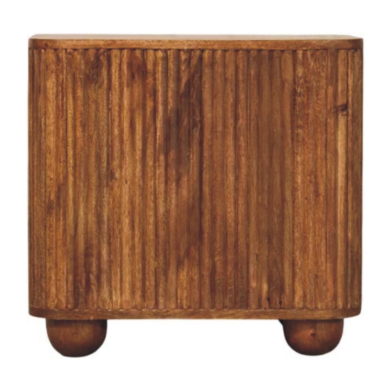 Maya Small Ribbed Wooden Sideboard - Amber Oak