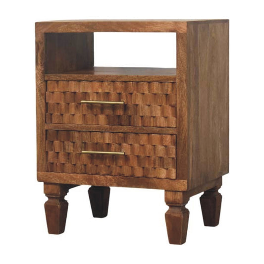 Eternity Carved Open-Shelf Bedside