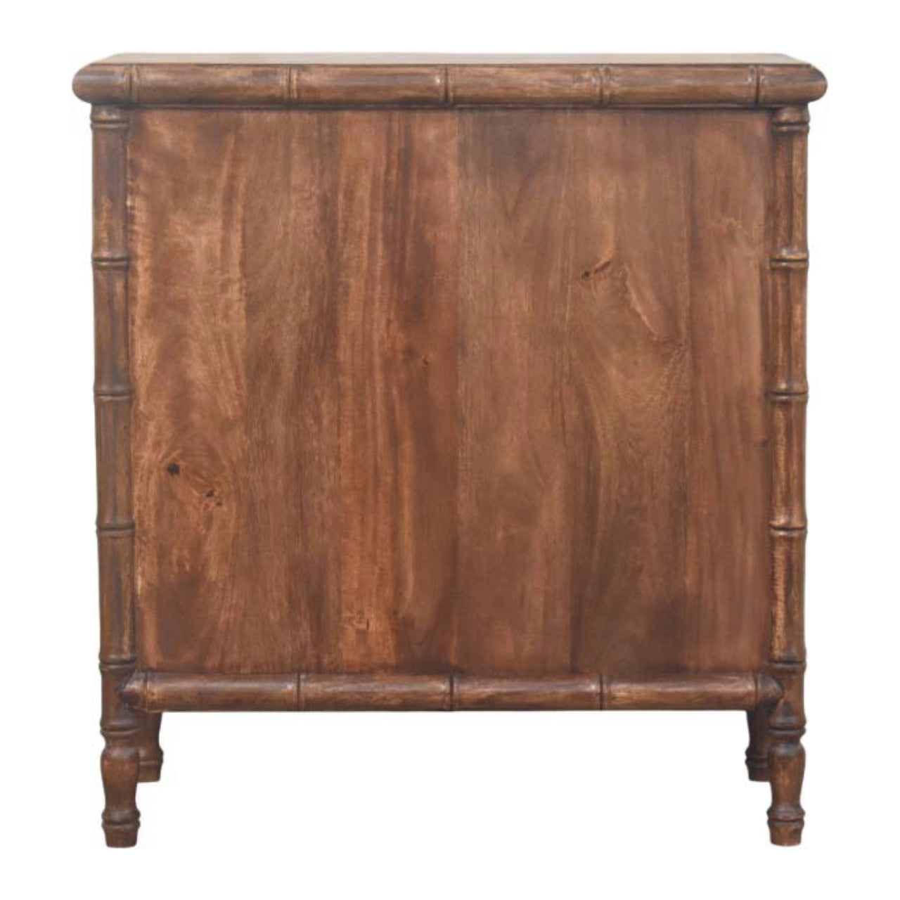 Peking Bamboo Carved 3 Drawer Chest - Roasted Almond