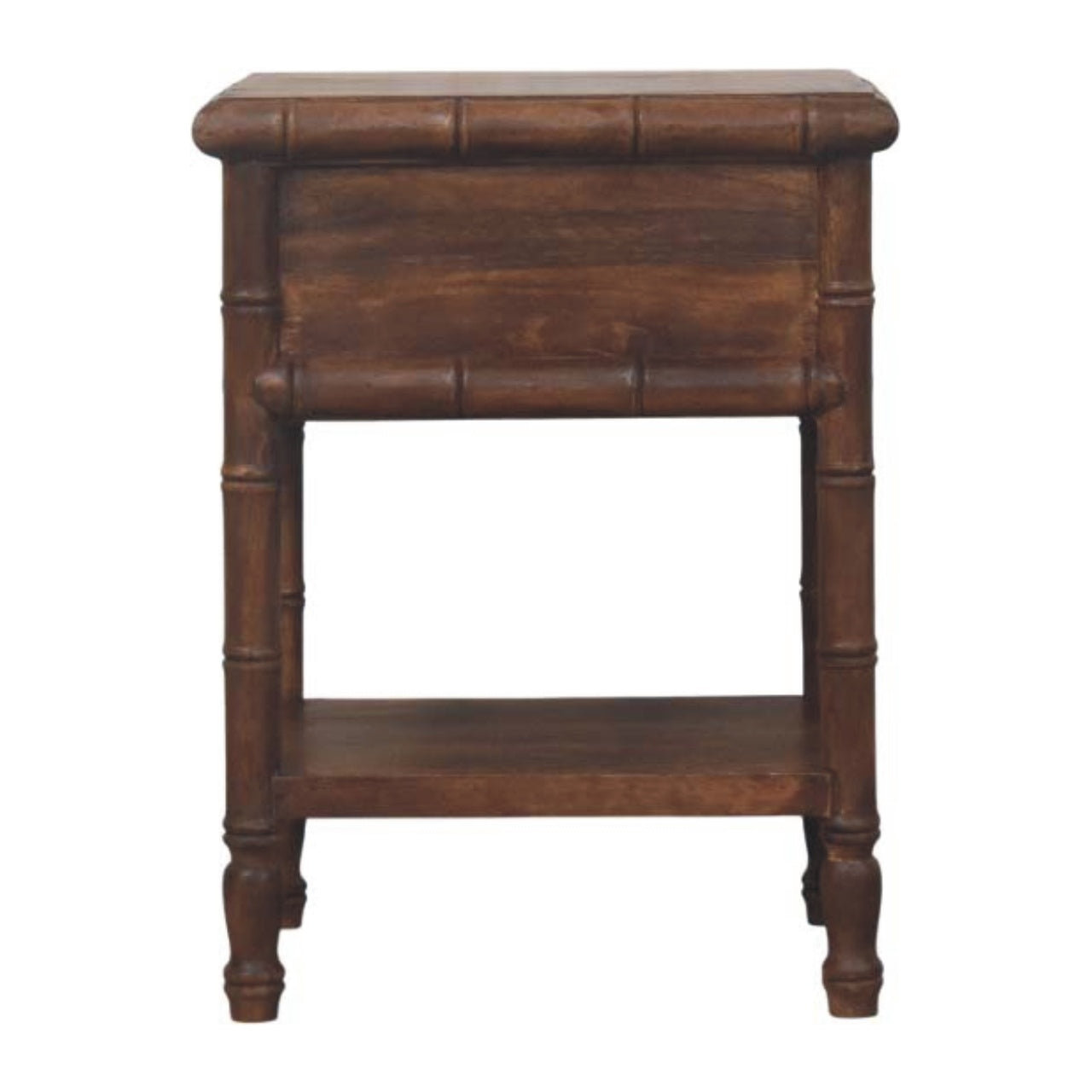 Peking Bamboo Carved Nightstand - Roast Almond