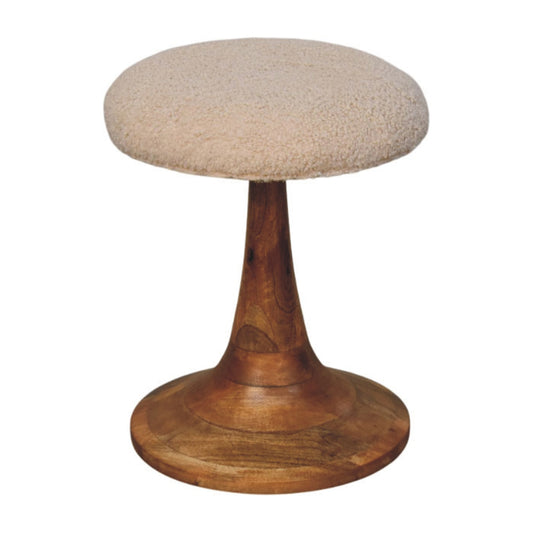 Malay Boucle Teak Low Bar Stool