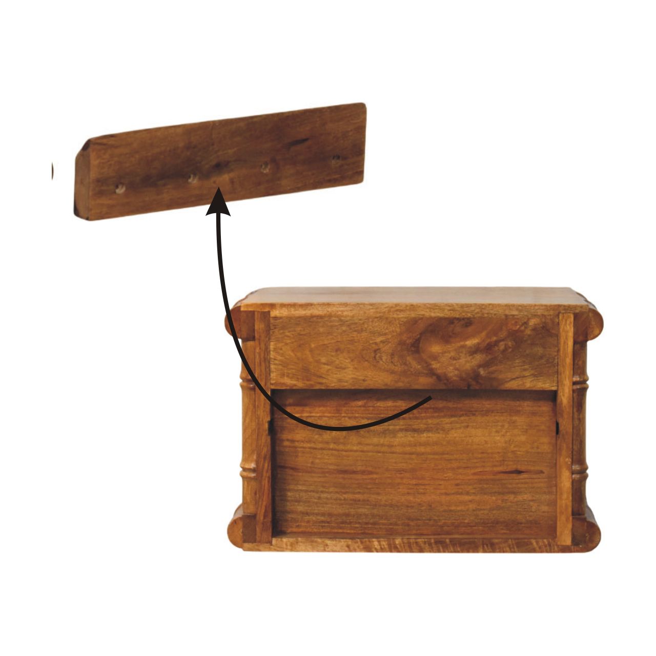 Peking Bamboo Low Bedside - Amber Oak
