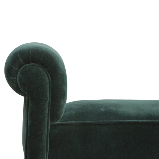 Amoura Velvet Bench - Emerald Green
