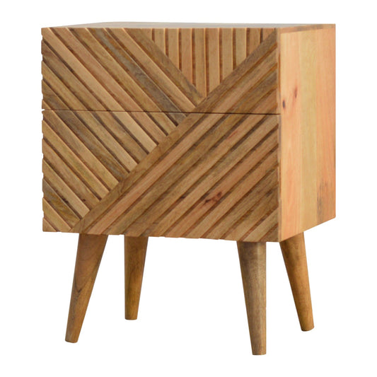 St Lucia 2 Drawer Bedside - Oak Finish