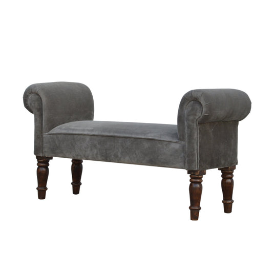 Amoura Velvet Bench - Grey