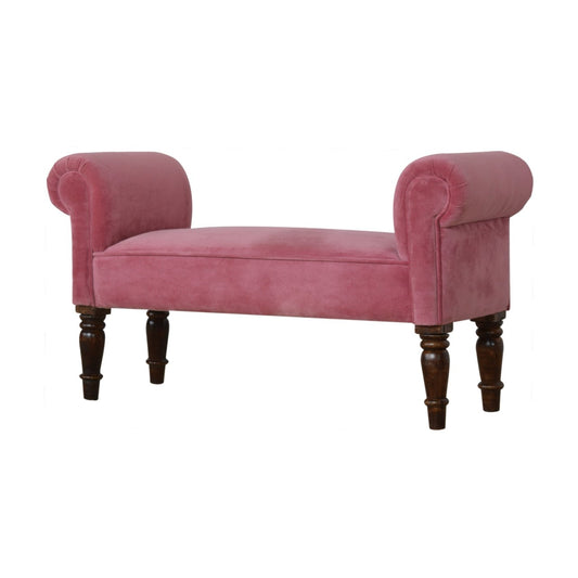 Amoura Velvet Bench - Pink