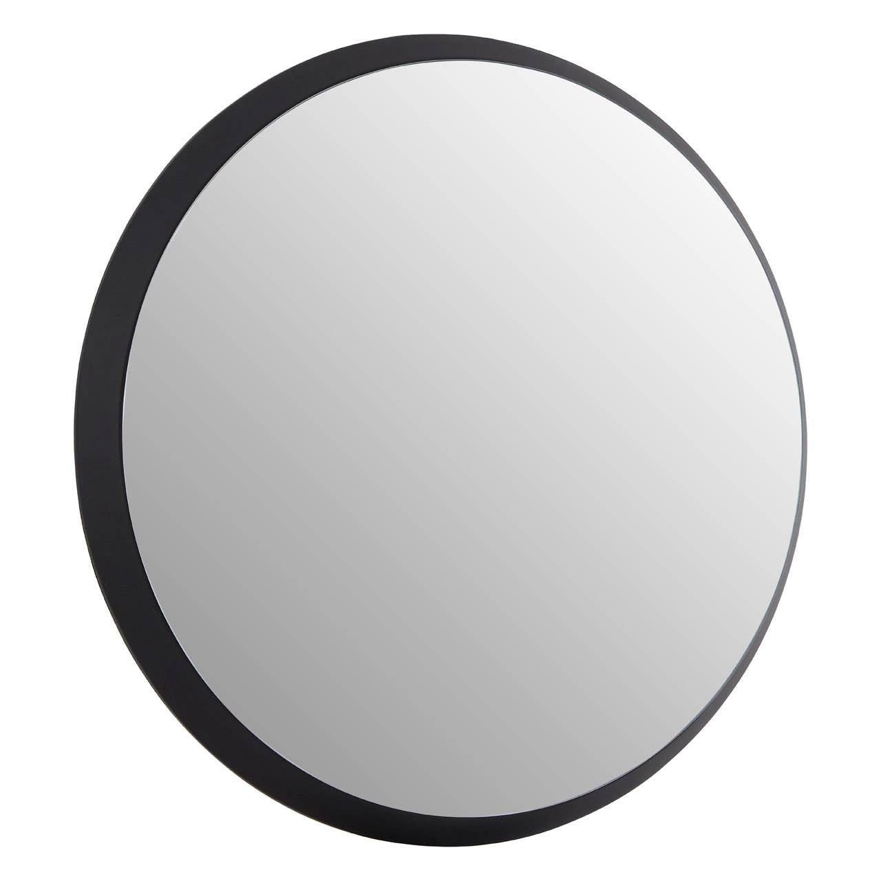 Trey Round Medium Black Wall Mirror