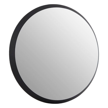 Trey Round Medium Black Wall Mirror