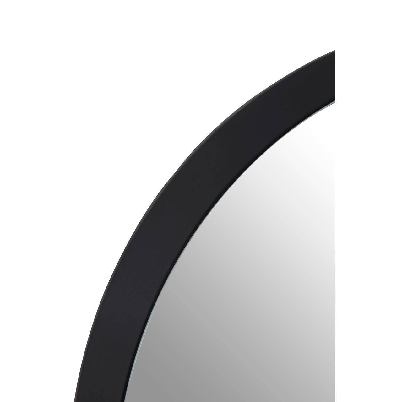 Trey Round Medium Black Wall Mirror