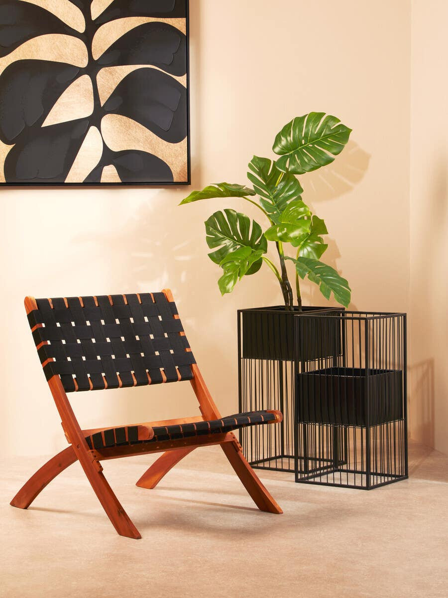Picadilly Black Floor Standing Planter