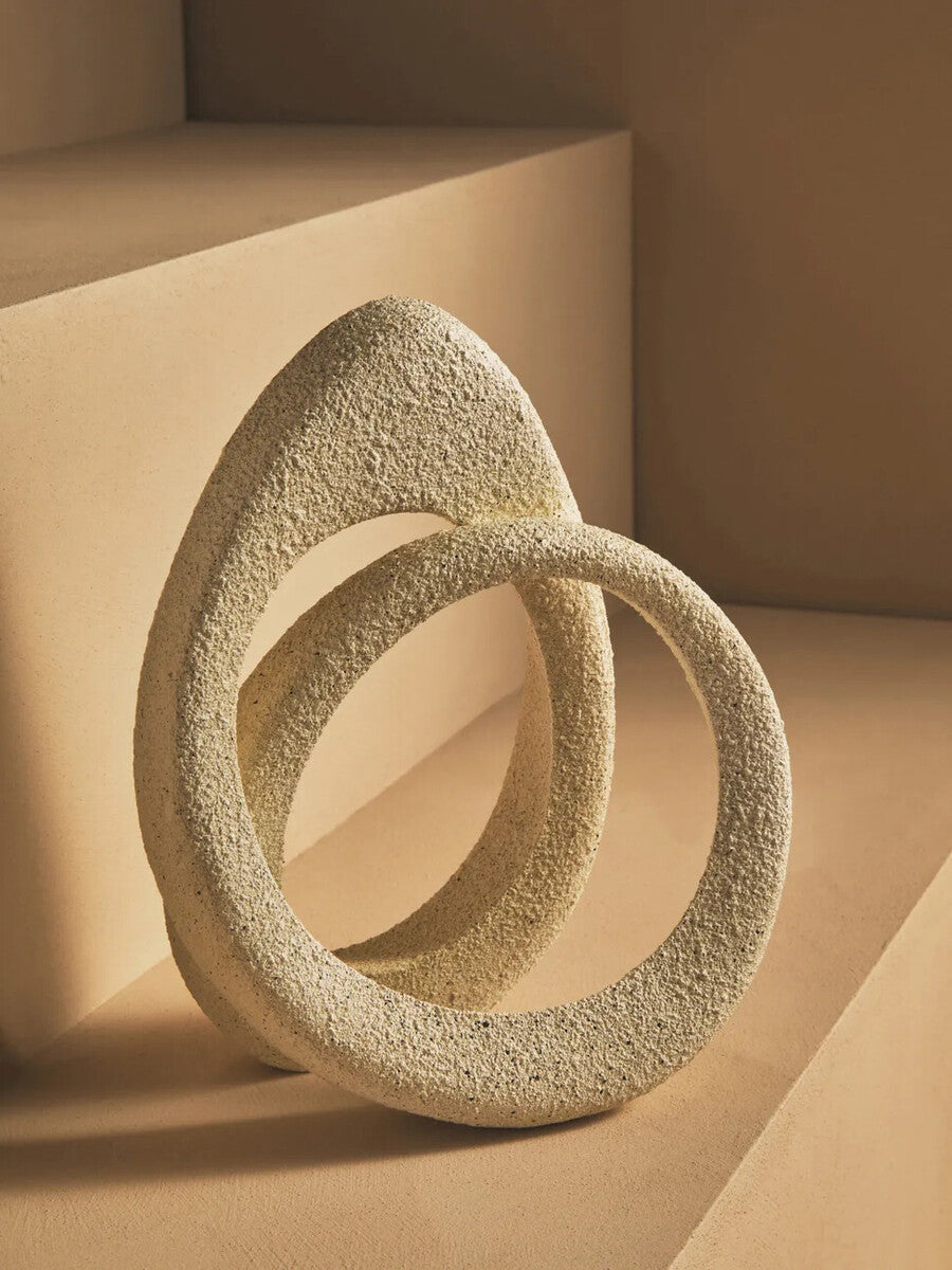 Mykonos Cream Textured Loop Sculpture