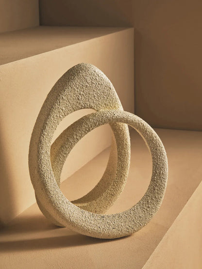 Mykonos Cream Textured Loop Sculpture