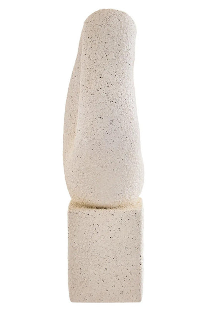 Mykonos Cream Textured Abstract Loop Sculpture on Pedestal