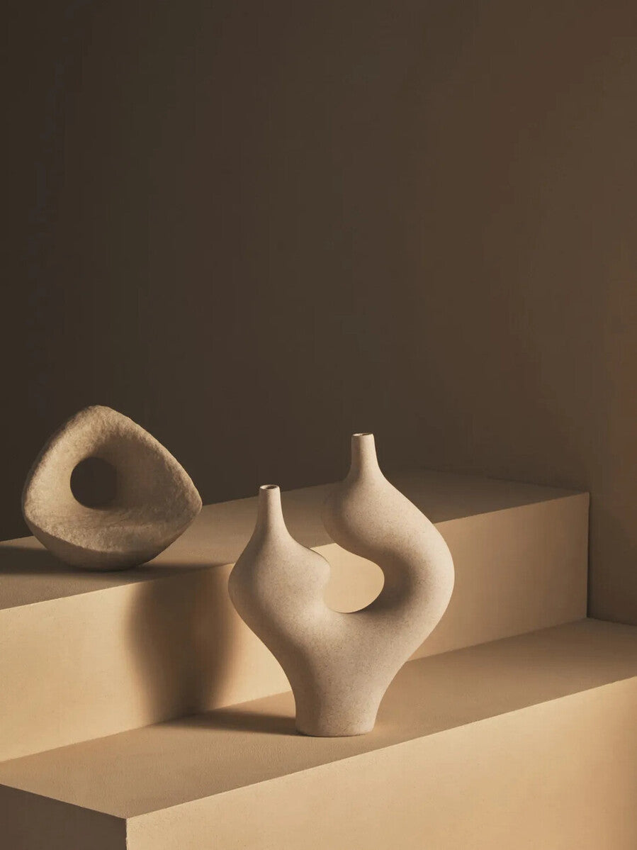 Mykonos Sandstone-Effect Geometric Sculpture