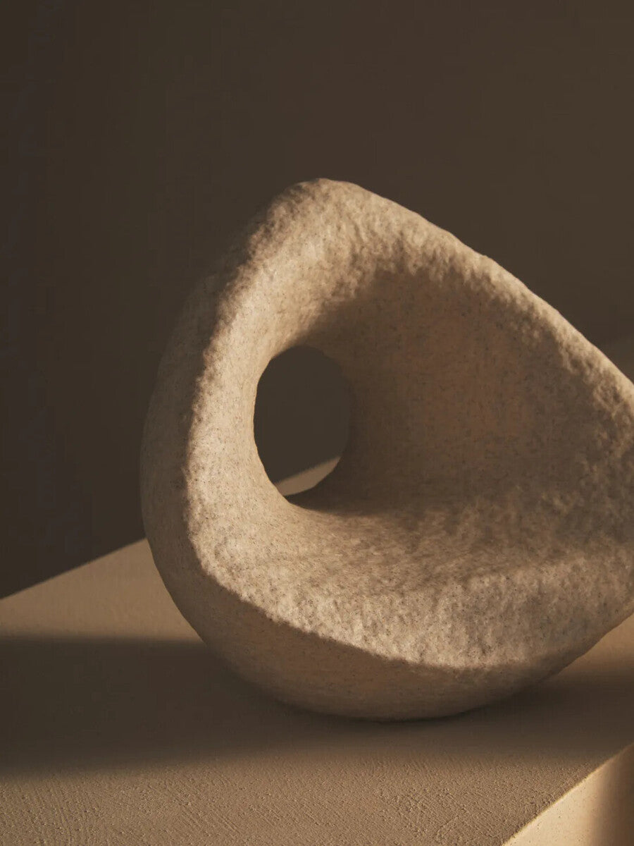 Mykonos Sandstone-Effect Geometric Sculpture